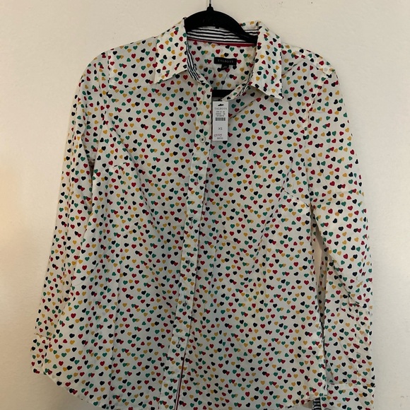 Talbots NWT Multicolor Heart Pattern women’s Shirt - Picture 1 of 4